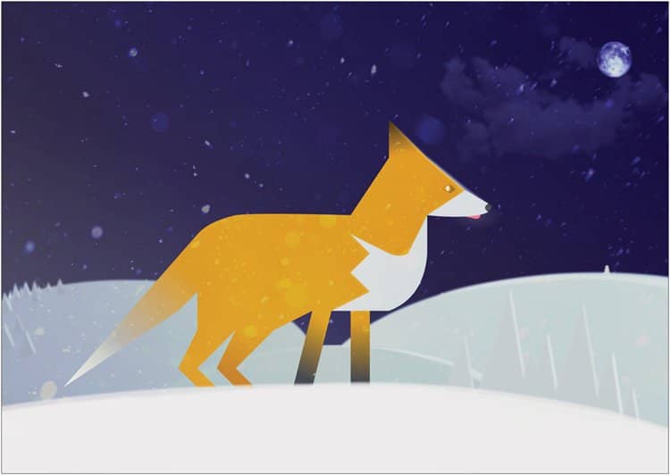 Illustration of a fox in vector style
